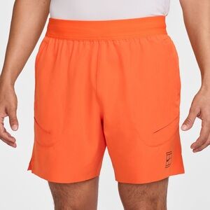 NWT Nike Court Advantage 6” Mens Size M Tennis Shorts Orange Standard FZ6913-819